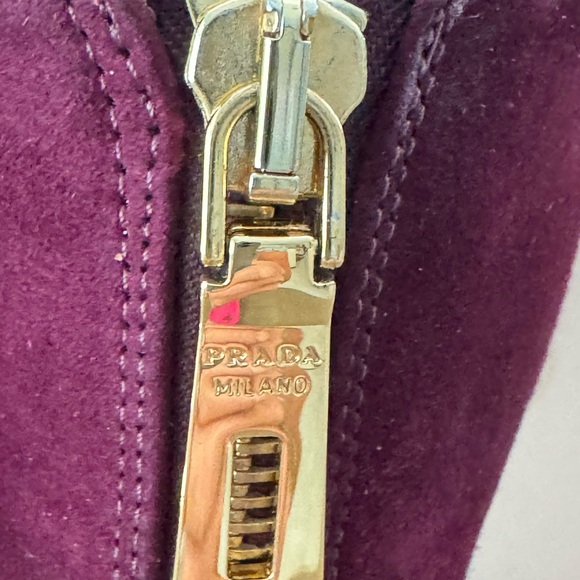 Prada Tall Suede Boot Wine Sz 37 - Picture 3 of 14